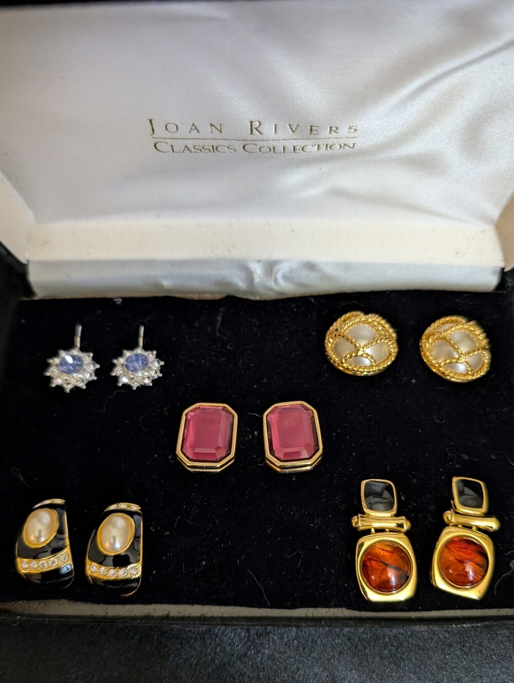 NWOT Vintage Joan Rivers Classic Collection Gold-Tone Pierced Earrings Set